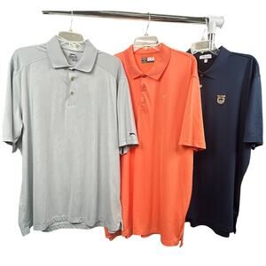 3 Lot Polo Golf Shirt Mens XL Slazenger gray Callaway coral Peter Millar SC Blue